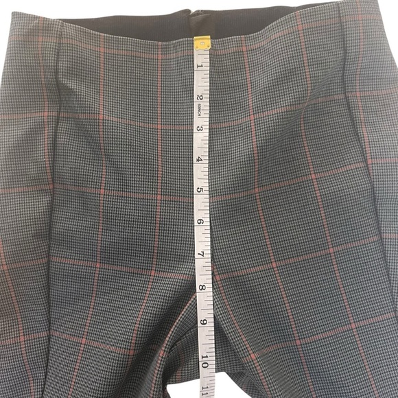 Gray Plaid Cropped Pants Career Casual Ankle Length Trousers - Picture 5 of 5